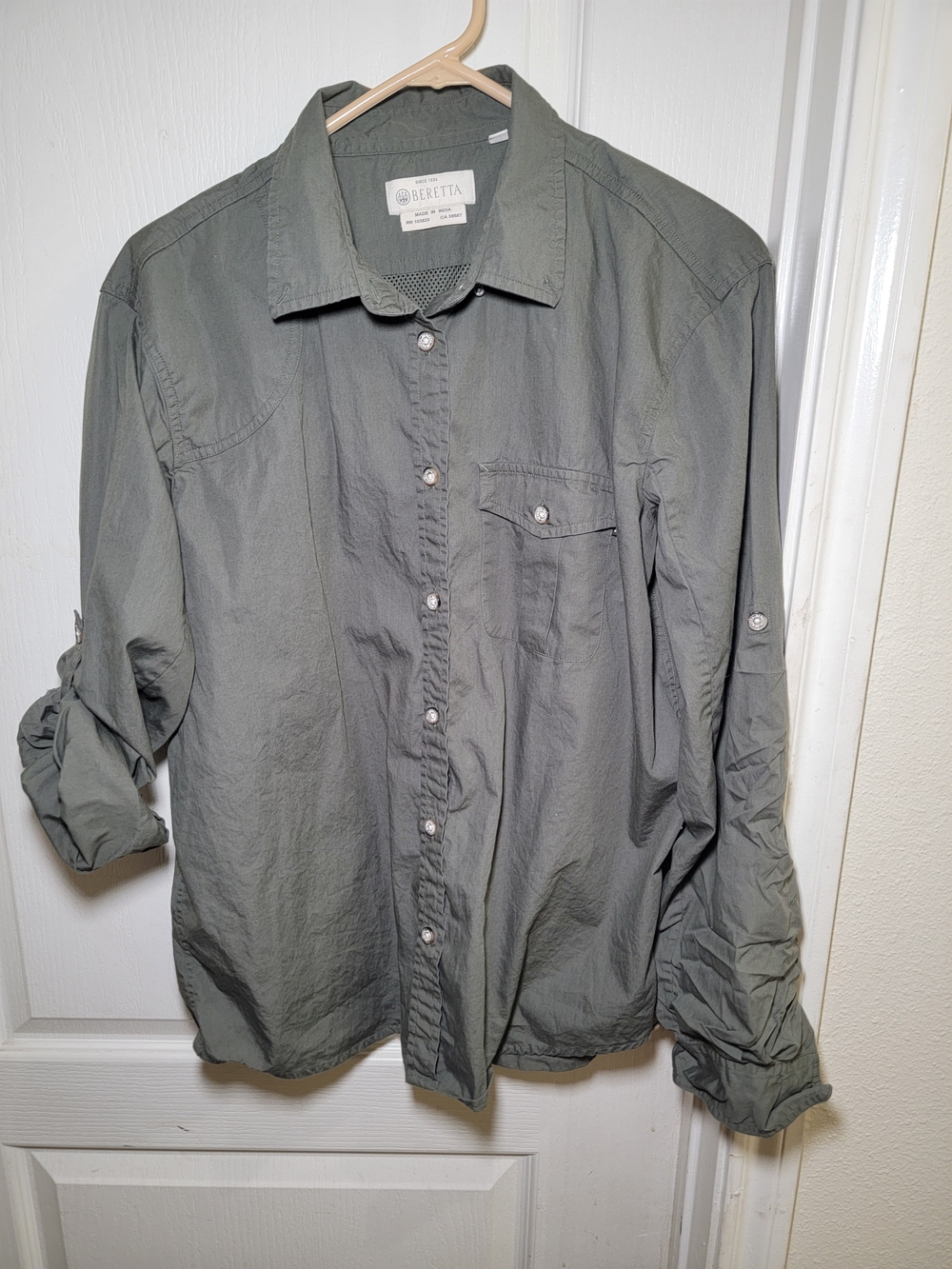 Beretta Lightweight Button-Up Shirt in Olive Green